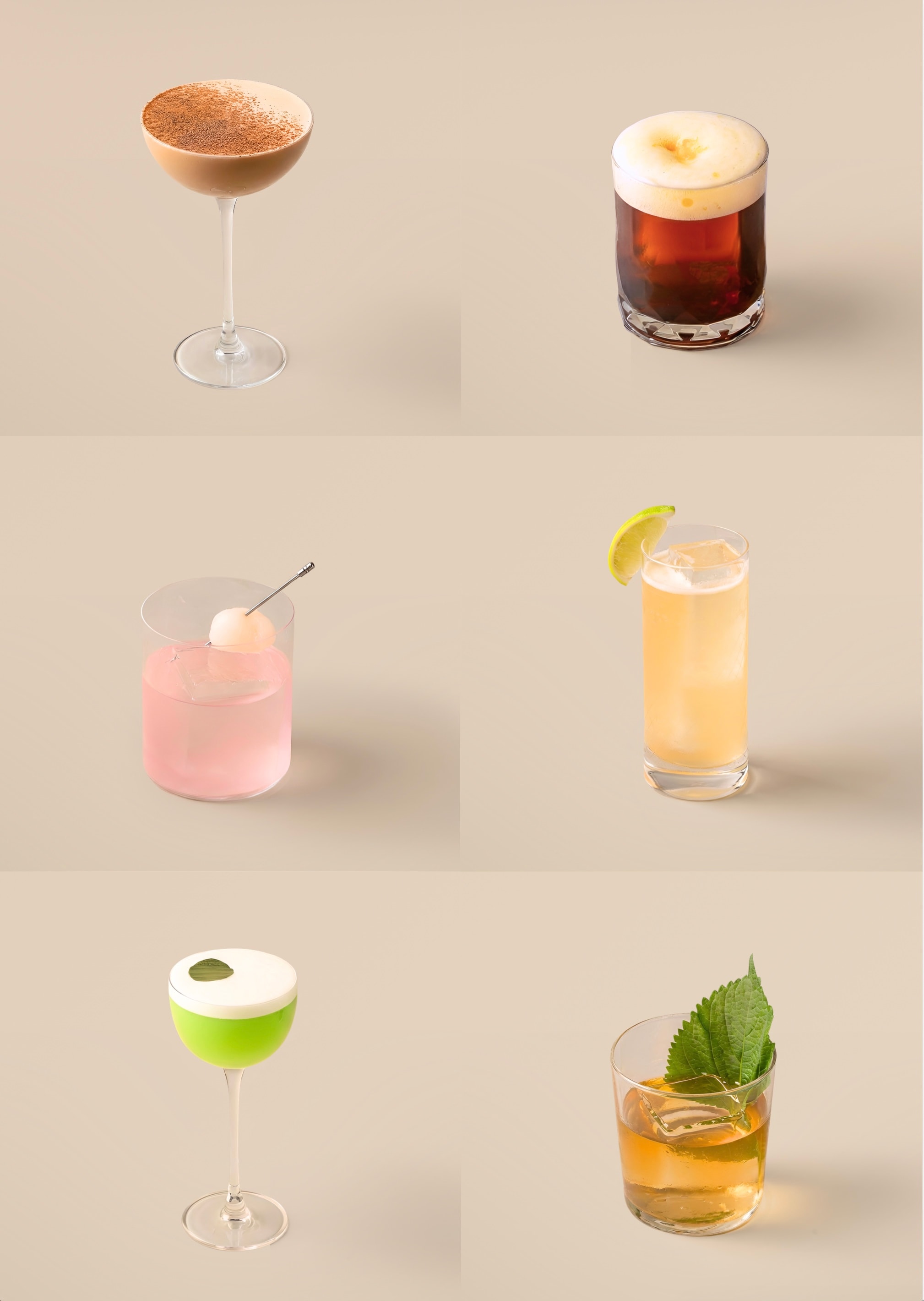 Six signature cocktails including Chlorophyll and CNX Macchiato
